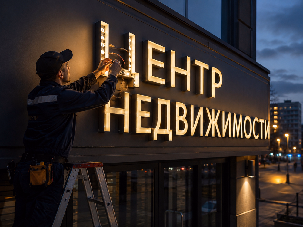 Гарантийное обслуживание вывески с объёмными буквами