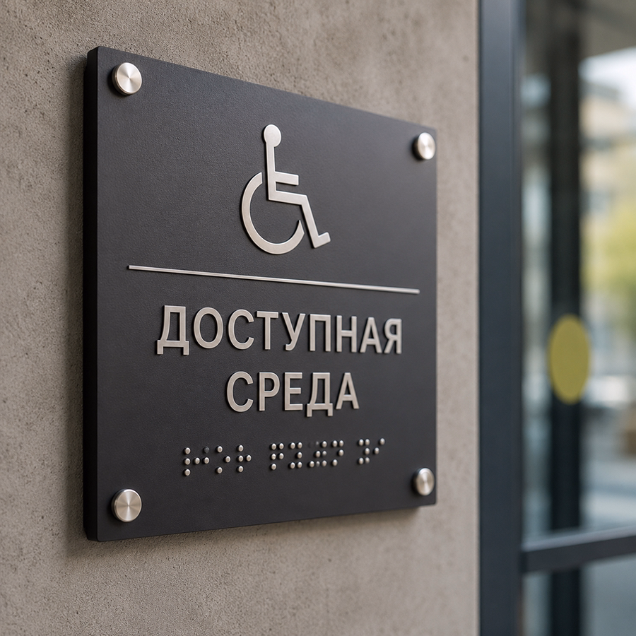 Пример работы — тактильная табличка с рельефом